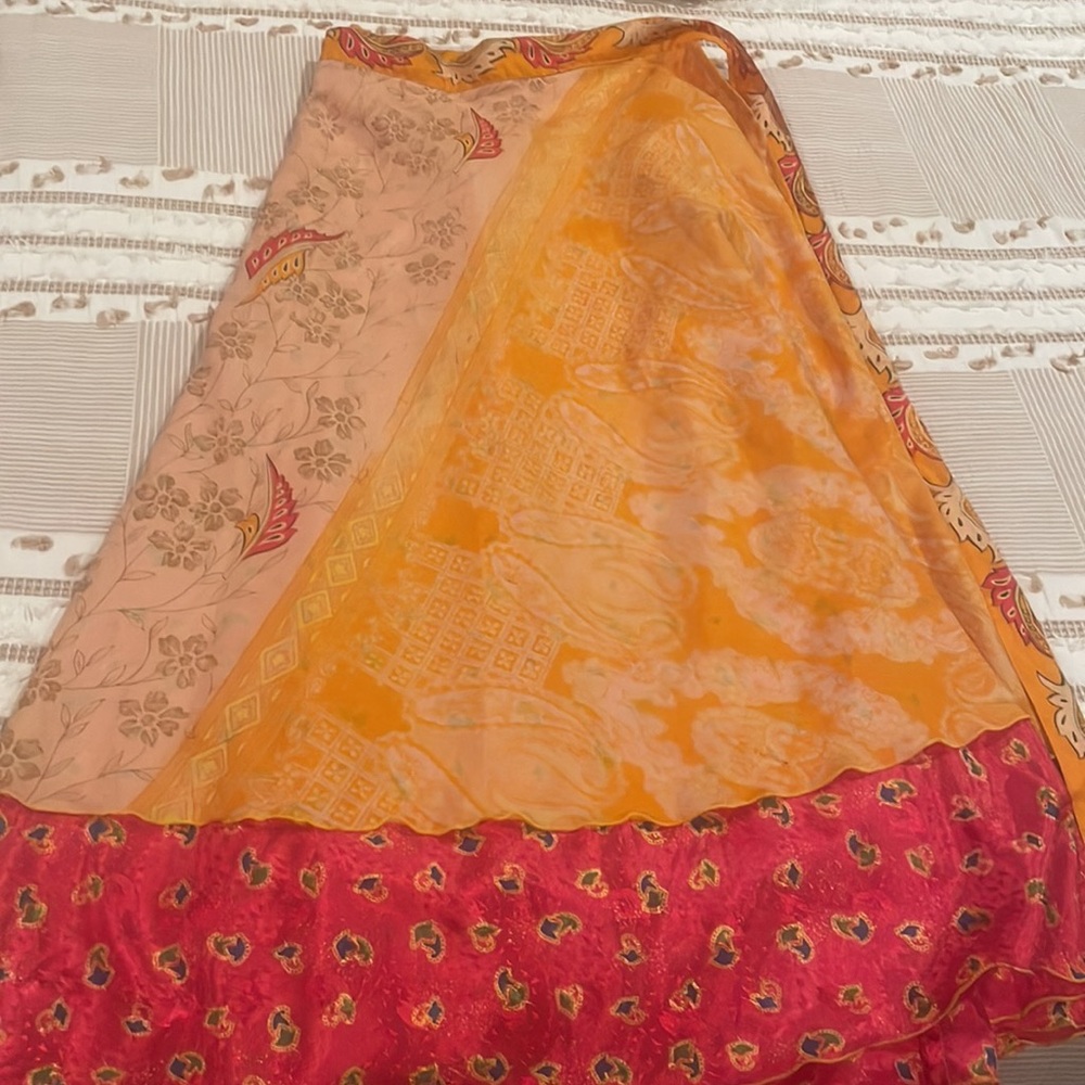 Sari Wrap Skirt, Reversible